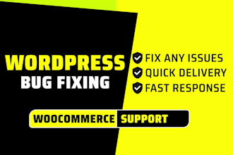 fix wordpress problems, elementor issues, woocommerce bugs