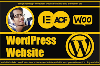design redesign wordpress website with acf and elementor pro