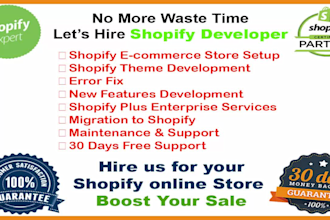 develop shopify website or fix shopify errors or issues