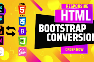 convert psd to html responsive design using bootstrap5