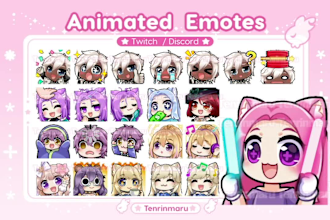 create anime chibi animated emotes for twitch