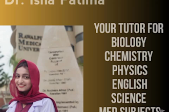 be your tutor for biology,chemistry,phy and med subjects