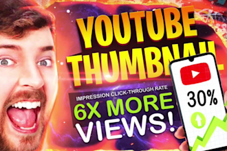 make amazing clickbait youtube thumbnail in 1 hour