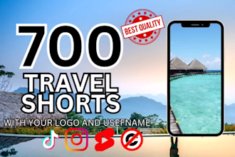 create 700 travel instagram reels, youtube shorts and tiktok