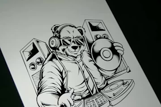 custom vintage tshirt illustration for streetwear merch branding