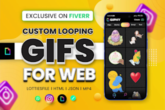 do custom looping gifs for web, giphy, instagram