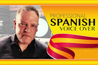 record a spanish castilian male voice over in less 48 hours