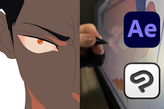 create custom 2d traditional hand drawn cartoon anime style video animation ads