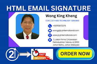 be design a professional clickable HTML email signature