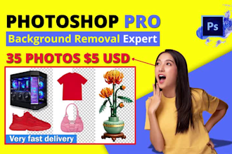 do expert photoshop background removal, photo retouching, and bulk image editing