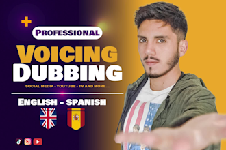 dub, voice over, translate your video english to spanish