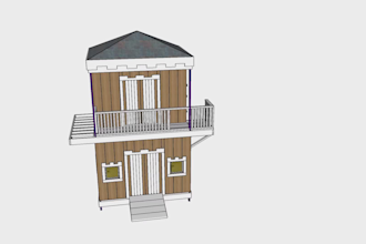 make a 3d, 2d, cad, woodworking children playhouse build plan pdf