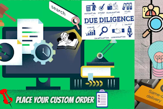 conduct company research, legal details with due diligence