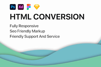 convert figma to HTML, PSD to HTML responsive