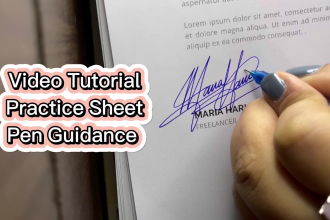 create and teach handwritten signature with video tutorial