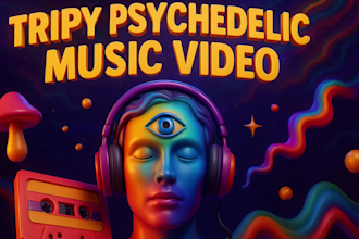 create a psychedelic trippy visual music video for your song
