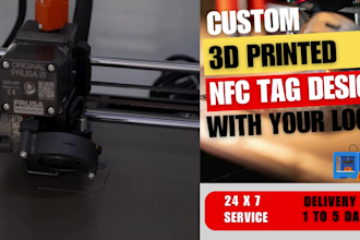 design 3d printed nfc tag design with your logo