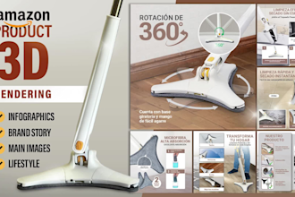 make 3d product modeling, rendering and amazon listing images for your product