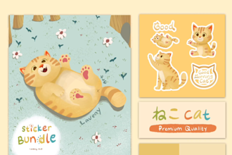 create cute cartoon character illustration for sticker