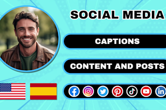 write social media captions and content for your posts