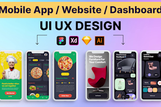create ux ui design for mobile and web in figma
