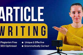 do SEO article writing, blog post writing, website content and script writing