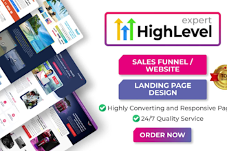 build gohighlevel sales funnel, go high level landing page, ghl website expert