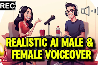 create realistic ai male and female voiceover, 1000 plus voices