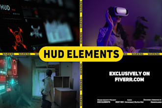 add hud, hologram elements to your video