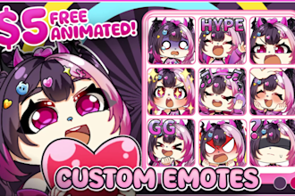 draw twitch emotes, animated emotes, sub badges for vtuber, discord and stream