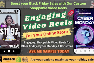 create eye catching  video reels for black friday and holiday sales