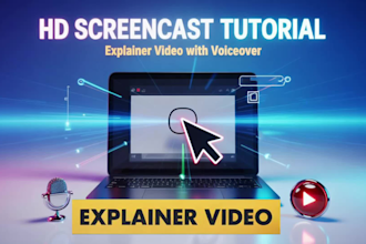 create HD screencast tutorial and explainer video with voiceover for app or saas