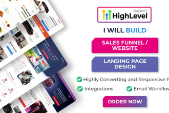 build gohighlevel sales funnel, go high level landing page, ghl website expert