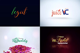 make signature and typography script logo with animation