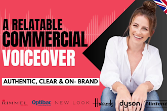 record a british female voiceover for your commercial