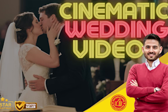 do cinematic wedding video editing, wedding trailer, reels, teaser, highlights