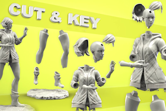 fixing your 3d model, cut and key, articulate for 3d printing and toys