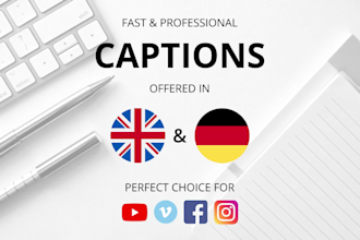 create synced german or english captions for your video