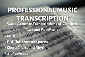 transcribe chords and melody of any song to midi or sheet