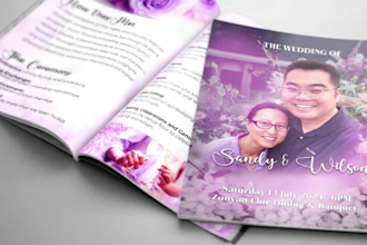 design elegant wedding program book or invitation