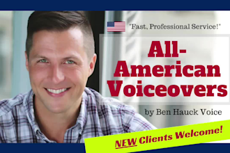 professionally record your all american male voice over fast