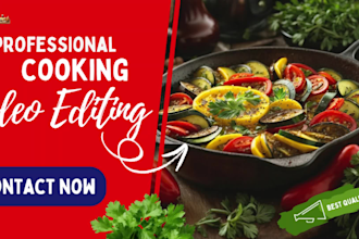 do professional cooking video editing for youtube tutorials