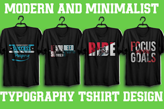 design advanced minimalist and modern typography tshirt