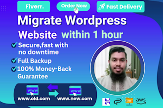 migrate wordpress,backup,clone,transfer,move wordpress website within 1 hour