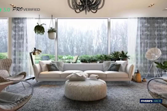 design 3d scandinavian style interior for the living room