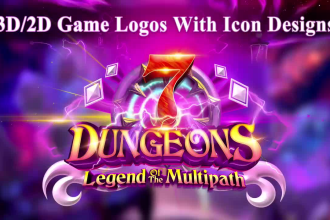 design super quality 3d game logo with icon