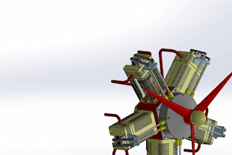 radial motor or mechanical assembly modeling with solidworks
