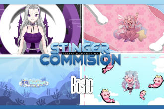 make a cute stinger transition for streamer and vtuber