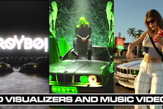 do 3d animated music videos and visualizers