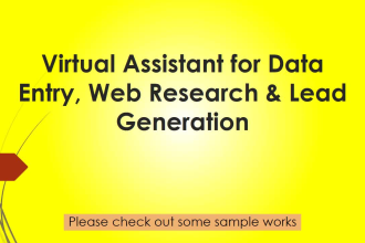 do data entry, copy paste, web research, data collection job